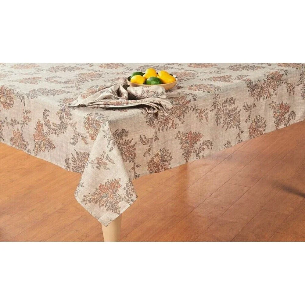 Bardwil Thanksgiving Tablecloth Fabric Avignon Sand Fall Holiday 60x120 Oblong